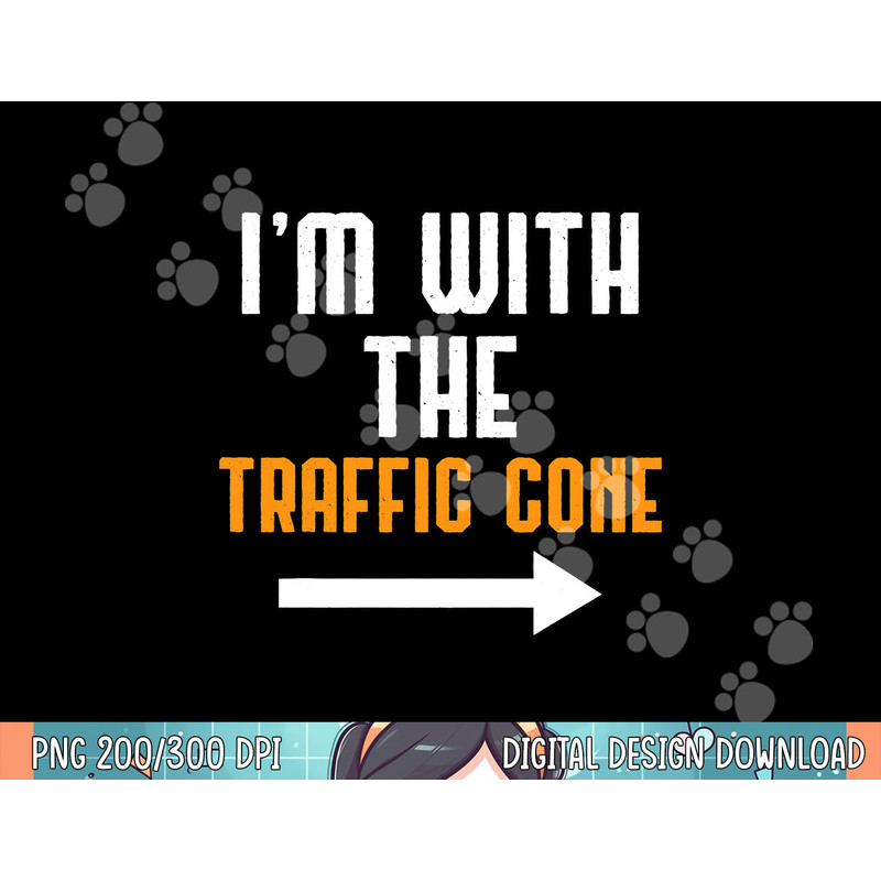 I m With The Traffic Cone Costume Funny Halloween Couple png, sublimation.jpg