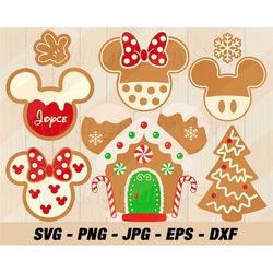 Gingerbread Mouse Ears Svg Png, Layered Gingerbread Mouse Ears Svg, Gingerbread House Svg, Mouse Ears Christmas Svg File