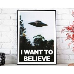 i want to believe poster, retro sci-fi art, science poster - art deco, canvas print, gift idea, print buy 2 get 1 free