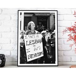 I Am a Lesbian Vintage Photography, Lesbian Poster - Feminist Print, Art Deco, Canvas Print, Gift Idea, Print Buy 2 Get