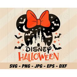 mouse ears halloween castle svg png, layered mouse halloween ears svg, cartoon mouse halloween castle svg files for cric