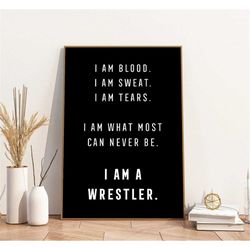 i am a wrestler motivational quote poster