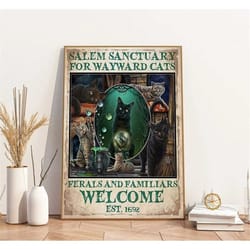 funny black cat wall art picture home decor posters