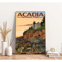 bass harbor lighthouse, acadia national park, maine poster