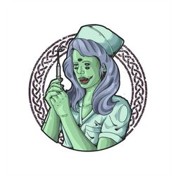 the devilish nurse: administering the pandemic vaccine, editable layered cut files svg jpeg png gif cricut design spac