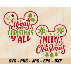mouse ears merry christmas svg png, layered mouse ears christmas svg, cartoon mouse merry christmas svg files for cricut
