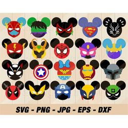 superhero mouse ears svg png, layered mouse superhero svg, cartoon mouse ears superhero png, svg files for cricut, insta