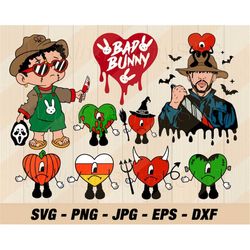 bad bunny svg png, layered bad bunny svg, un verano sin ti svg, baby benito svg, sad heart svg, instant download