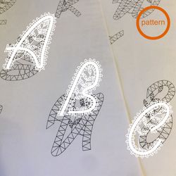 Bobbin lace Pattern Alphabet Letters PDF