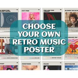 choose your own custom retro music poster print | custom music album poster | retro vintage art print | gift art | home