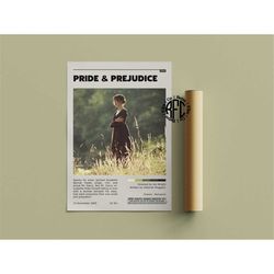 pride and prejudice retro movie poster print | minimalist movie poster | retro vintage art print | wall art | home decor