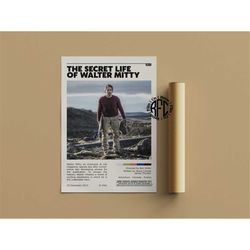 the secret life of walter mitty retro movie poster print | minimalist movie poster | retro vintage art print | wall art