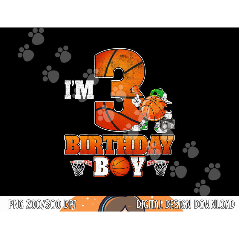 I'm 3rd Birthday Boy Basketball 3 Year Old Theme Player Bday T-Shirt copy.jpg