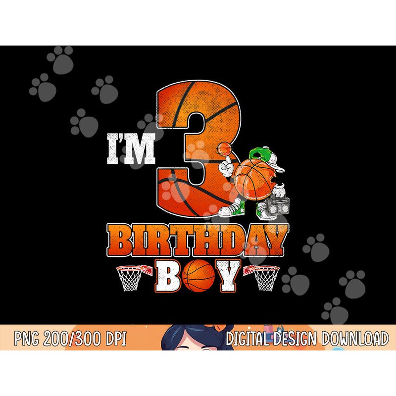 I'm 3rd Birthday Boy Basketball 3 Year Old Theme Player Bday T-Shirt copy.jpg