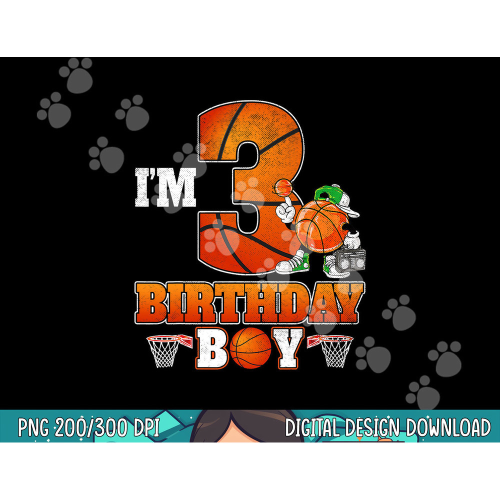 I'm 3rd Birthday Boy Basketball 3 Year Old Theme Player Bday T-Shirt copy.jpg