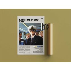 catch me if you can retro vintage poster | minimalist movie poster | retro vintage art print | wall art | home decor