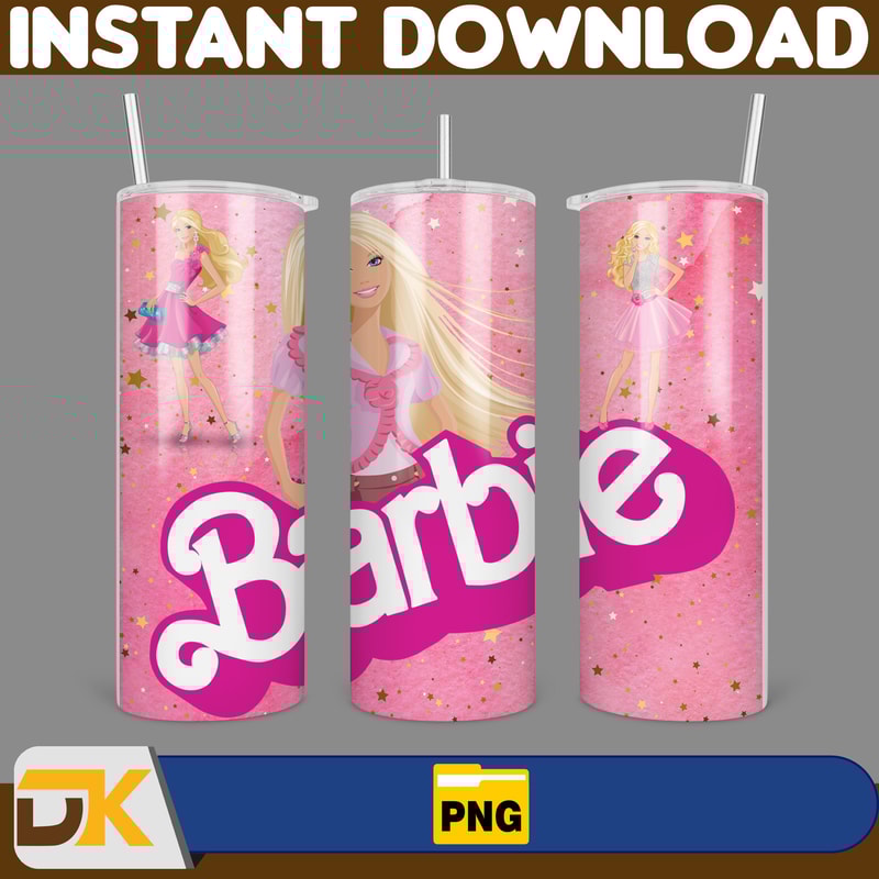 Barbie Tumbler Wrap, Come On Barbie Sublimation, Barbie Doll Tumbler Wrap, Lets Go Party Tumbler PNG, 20 oz Barbie Tumbler PNG (10).jpg