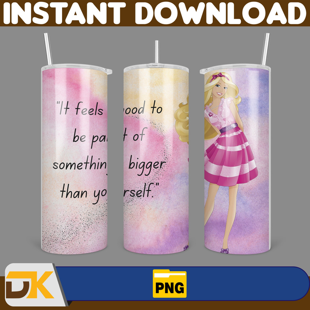 Barbie Tumbler Wrap, Come On Barbie Sublimation, Barbie Doll Tumbler Wrap, Lets Go Party Tumbler PNG, 20 oz Barbie Tumbler PNG (12).jpg