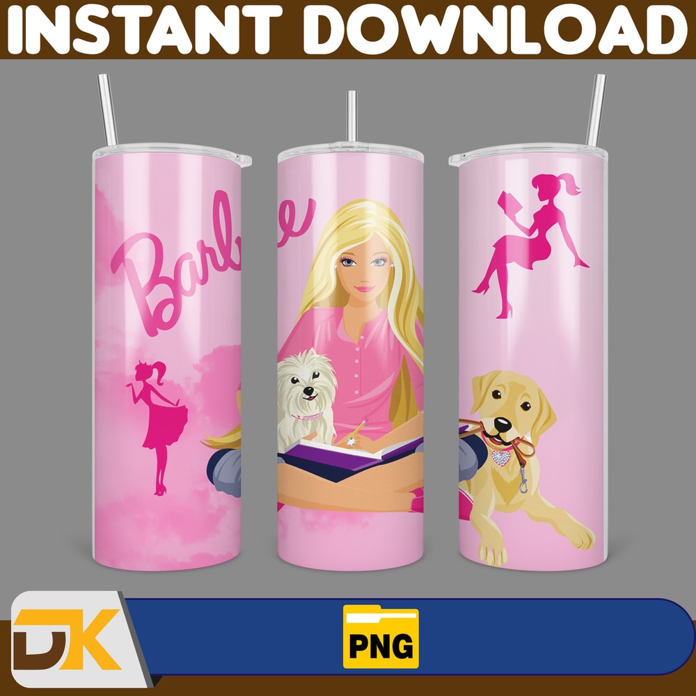 Barbie Tumbler Wrap, Come On Barbie Sublimation, Barbie Doll Tumbler Wrap, Lets Go Party Tumbler PNG, 20 oz Barbie Tumbler PNG (14).jpg