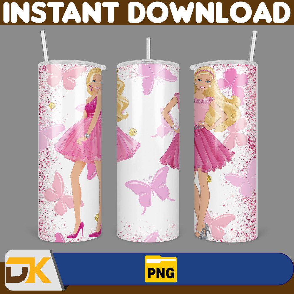 Barbie Tumbler Wrap, Come On Barbie Sublimation, Barbie Doll Tumbler Wrap, Lets Go Party Tumbler PNG, 20 oz Barbie Tumbler PNG (18).jpg