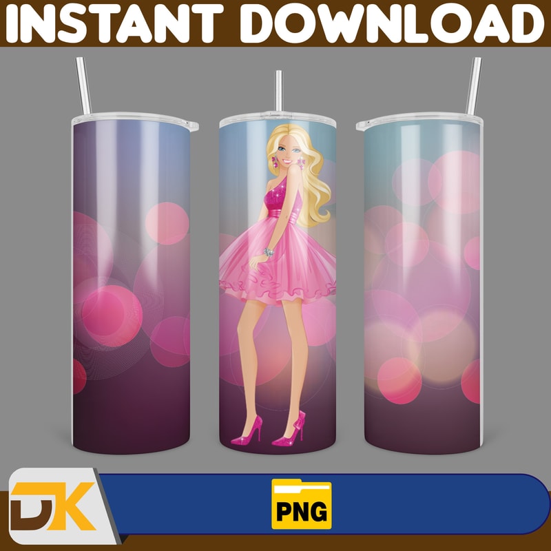 Barbie Tumbler Wrap, Come On Barbie Sublimation, Barbie Doll Tumbler Wrap, Lets Go Party Tumbler PNG, 20 oz Barbie Tumbler PNG (19).jpg