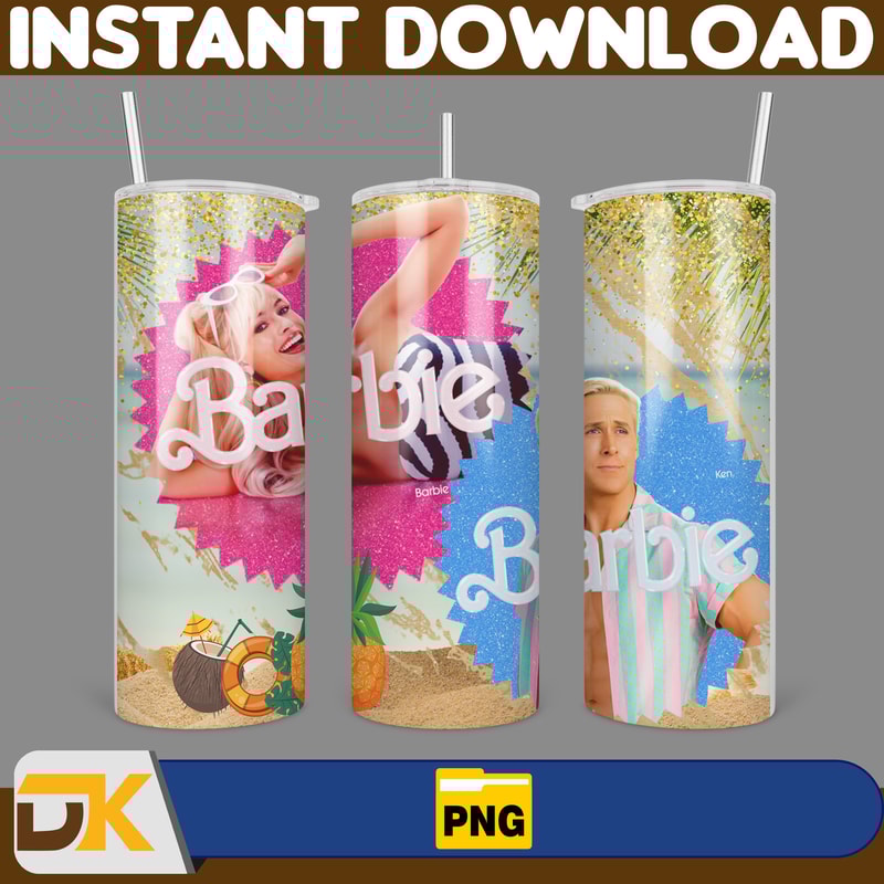 Barbie Tumbler Wrap, Come On Barbie Sublimation, Barbie Doll Tumbler Wrap, Lets Go Party Tumbler PNG, 20 oz Barbie Tumbler PNG (20).jpg