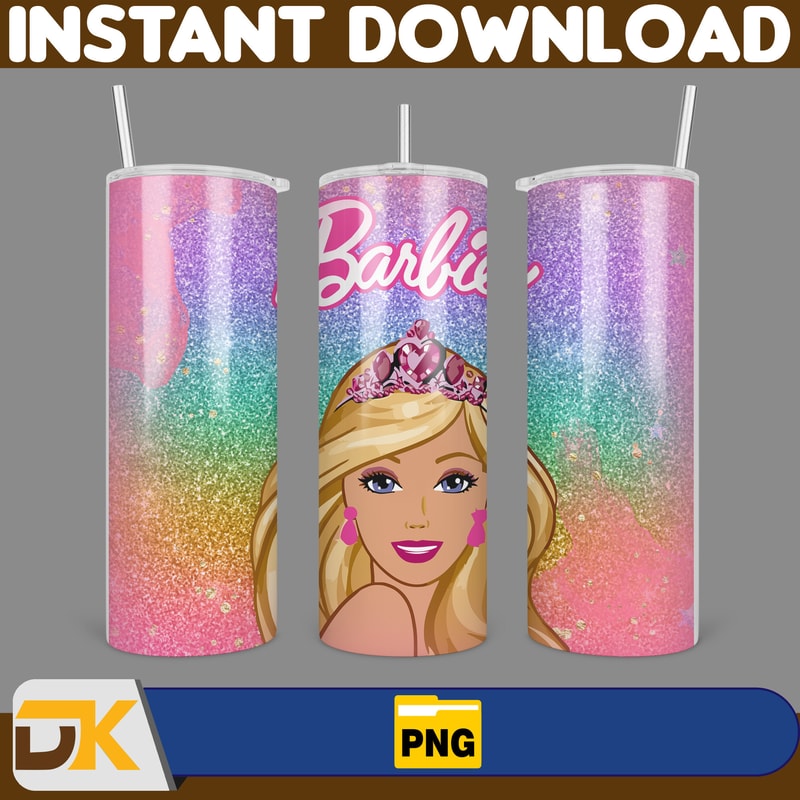 Barbie Tumbler Wrap, Come On Barbie Sublimation, Barbie Doll Tumbler Wrap, Lets Go Party Tumbler PNG, 20 oz Barbie Tumbler PNG (3).jpg