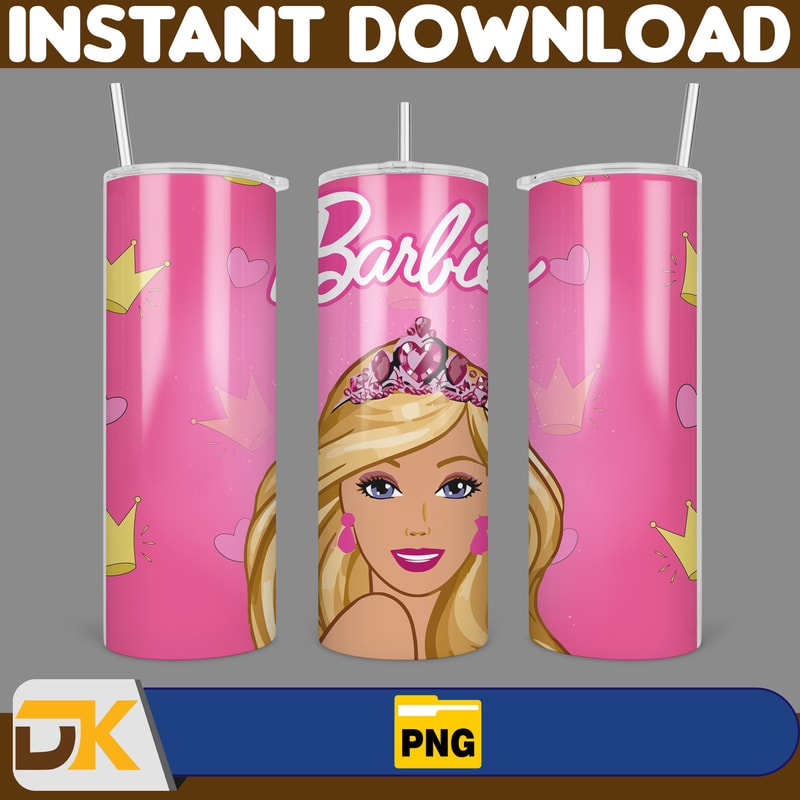 Barbie Tumbler Wrap, Come On Barbie Sublimation, Barbie Doll Tumbler Wrap, Lets Go Party Tumbler PNG, 20 oz Barbie Tumbler PNG (44).jpg