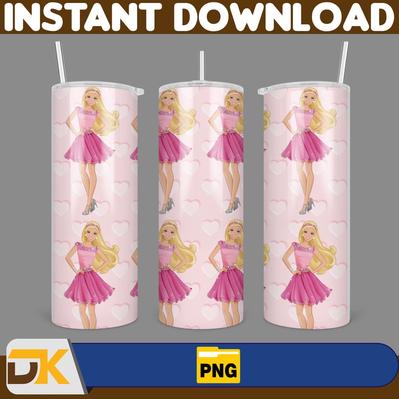 Barbie Tumbler Wrap, Come On Barbie Sublimation, Barbie Doll Tumbler Wrap, Lets Go Party Tumbler PNG, 20 oz Barbie Tumbler PNG (49).jpg