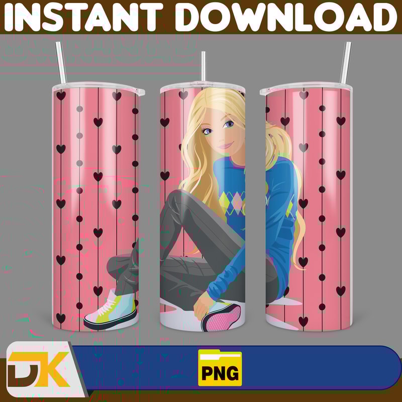 Barbie Tumbler Wrap, Come On Barbie Sublimation, Barbie Doll Tumbler Wrap, Lets Go Party Tumbler PNG, 20 oz Barbie Tumbler PNG (59).jpg