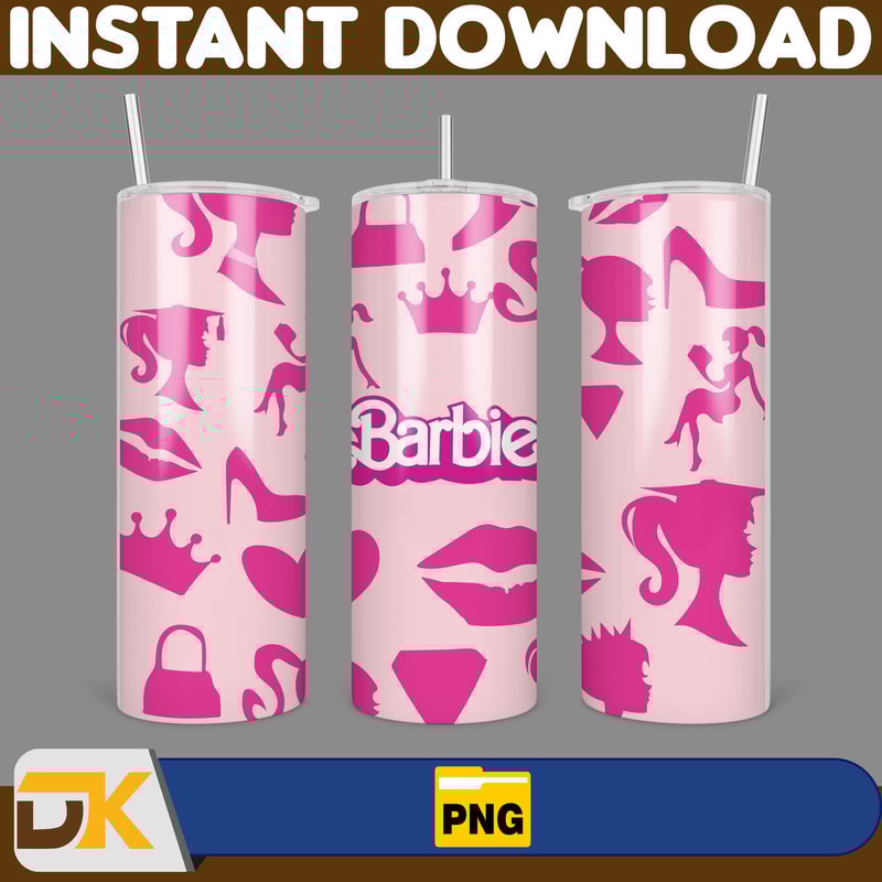 Barbie Tumbler Wrap, Come On Barbie Sublimation, Barbie Doll Tumbler Wrap, Lets Go Party Tumbler PNG, 20 oz Barbie Tumbler PNG (6).jpg