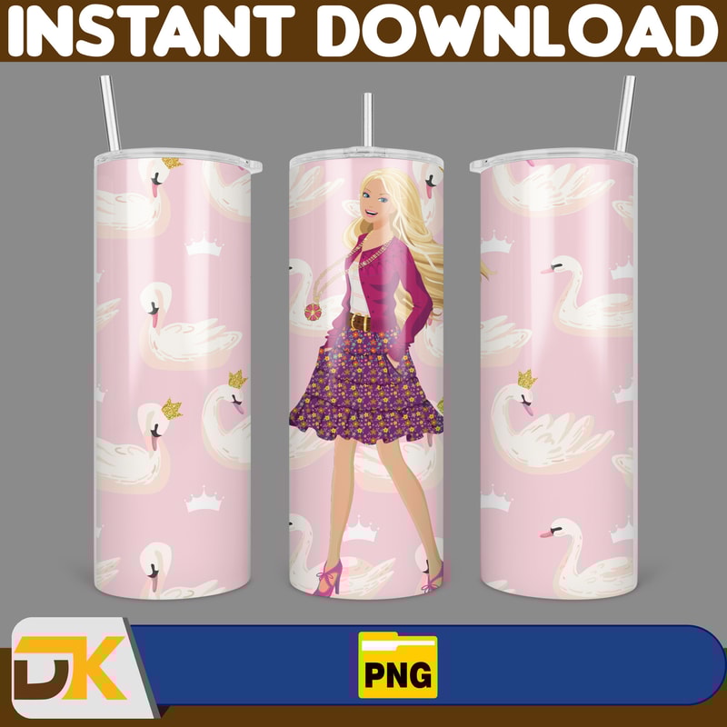 Barbie Tumbler Wrap, Come On Barbie Sublimation, Barbie Doll Tumbler Wrap, Lets Go Party Tumbler PNG, 20 oz Barbie Tumbler PNG (62).jpg
