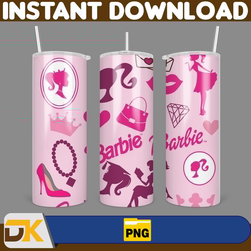 Barbie Tumbler Wrap, Come On Barbie Sublimation, Barbie Doll Tumbler Wrap, Lets Go Party Tumbler PNG, 20 oz Barbie Tumbler PNG (65).jpg
