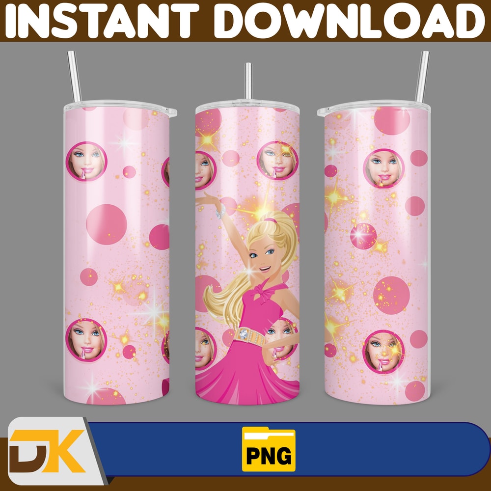 Barbie Tumbler Wrap, Come On Barbie Sublimation, Barbie Doll Tumbler Wrap, Lets Go Party Tumbler PNG, 20 oz Barbie Tumbler PNG (66).jpg