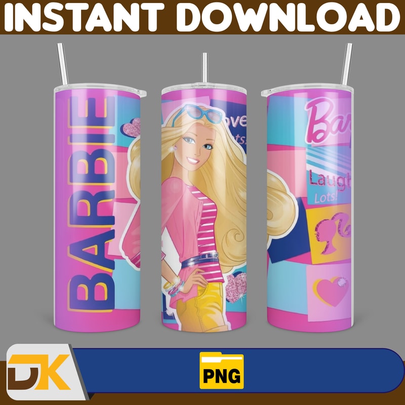 Barbie Tumbler Wrap, Come On Barbie Sublimation, Barbie Doll Tumbler Wrap, Lets Go Party Tumbler PNG, 20 oz Barbie Tumbler PNG (7).jpg