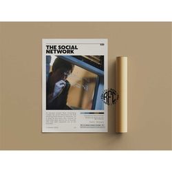 the social network retro movie poster print | minimalist movie poster | retro vintage art print | wall art | home decor