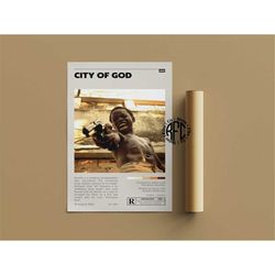 city of god retro vintage poster | minimalist movie poster | retro vintage art print | wall art | home decor