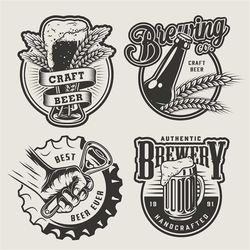 beer bundle, beer logo set, craft beer, brewing co., best beer ever, brewery handcrafted, cricut cut file svg  png  gif