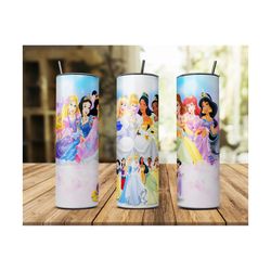 princess disney 20oz skinny tumbler wrap png, disney png, princess tumbler png, princess png, princess disney png, princ