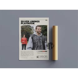 silver linings playbook retro movie poster print | minimalist movie poster | retro vintage art print | wall art | home d