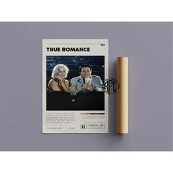 true romance retro movie poster print | minimalist movie poster | retro vintage art print | wall art | home decor