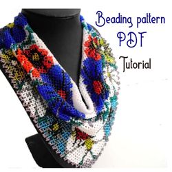 Beading Pattern Pdf. Necklace Kerchief Summer. Tutorial Step By Step