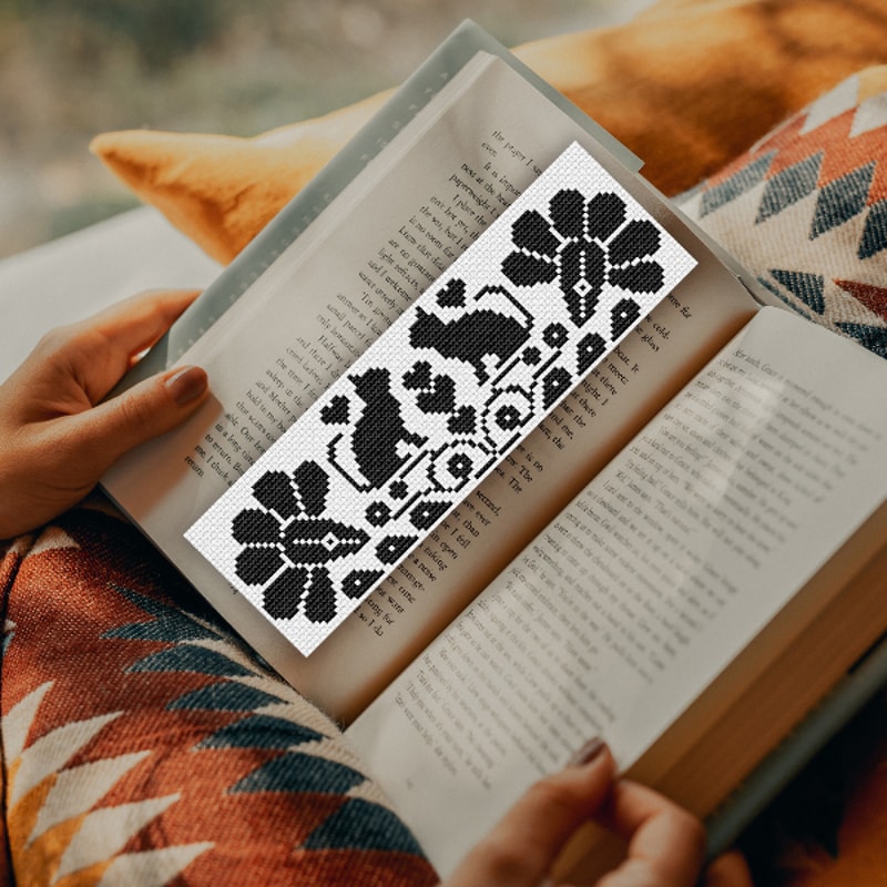 cat cross stitch pattern bookmark