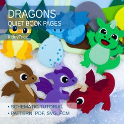 Sewing Patterns Felt Dragons, Quiet book page tutorial