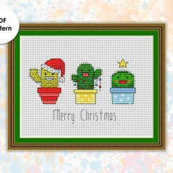 christmas cross stitch pattern ch005 cactus -new year cross stitch pattern, xstitch chart pdf holidays xstitching