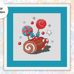 Christmas cross stitch pattern CH010 christmas cake sweets cross stitch pattern, xstitch chart PDF holidays xstitching