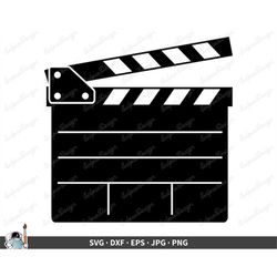 Movie Clapboard SVG  Hollywood Clip Art Cut File Silhouette dxf eps png jpg  Instant Digital Download