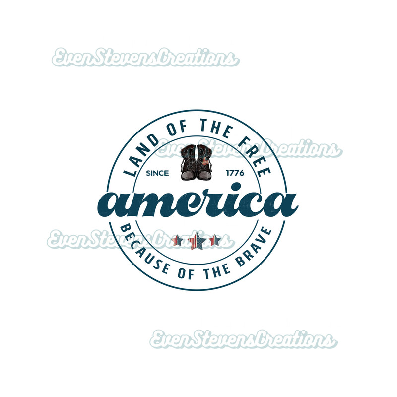Land of the free because of the brave America military veteran July 4 USA red blue popular best seller trending png svg sublimation design - 1.jpg