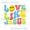 Love like Jesus retro wavy text smiley face multicolor religious inspirational popular best seller png sublimation design download - 1.jpg