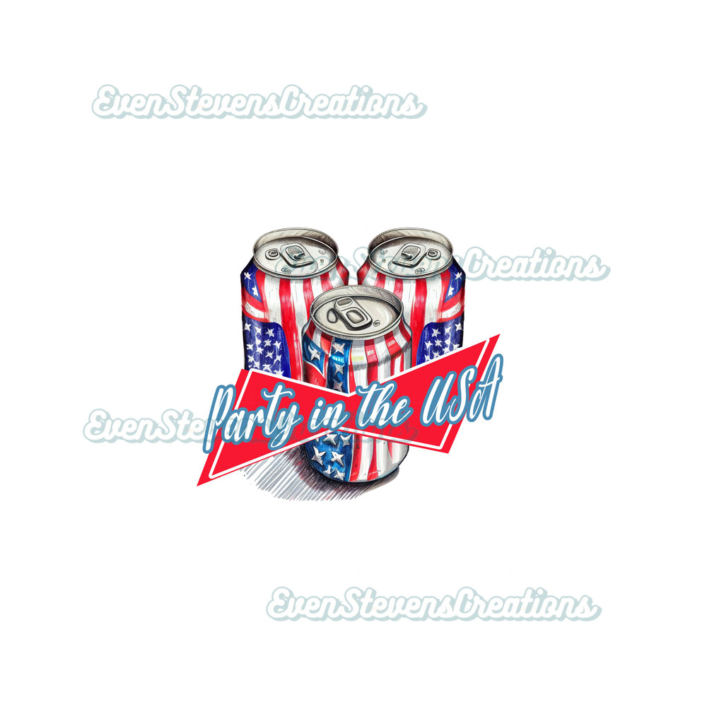Party in the USA beer can American flag July 4 popular best seller trending png svg sublimation design download - 1.jpg